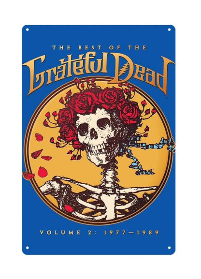 Grateful Dead skeleton rose psychedelic rock metal tin sign b02-Grateful Dead-1 Metal Sign bathroom wall decor
