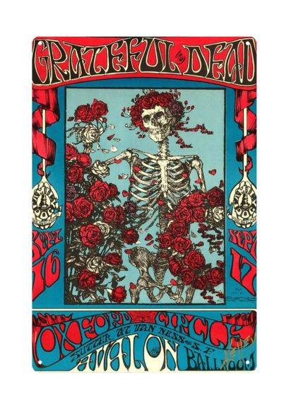 Grateful Dead skeleton rose psychedelic rock metal tin sign b02-Grateful Dead-14 Metal Sign garage wall decals