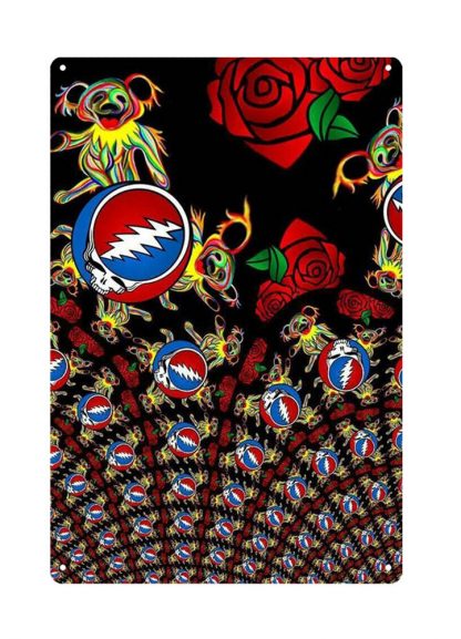 Grateful Dead rose psychedelic rock metal tin sign b03-Grateful Dead-15 Metal Sign art prints