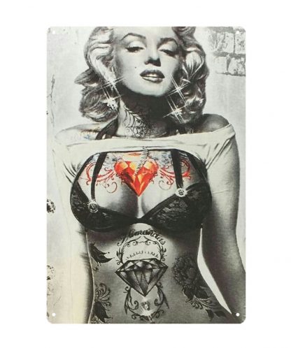 Marilyn Monroe sexy tattoo metal sign b69-marilyn monroe-19 Metal Sign cabin lounge wall art living room