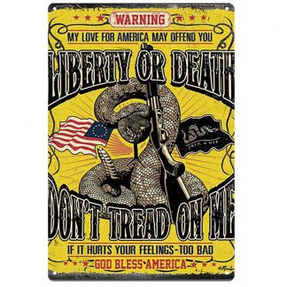 don’t tread on me liberty or death snake gun metal tin sign b85-8005 Metal Sign bedroom wall art home kitchen