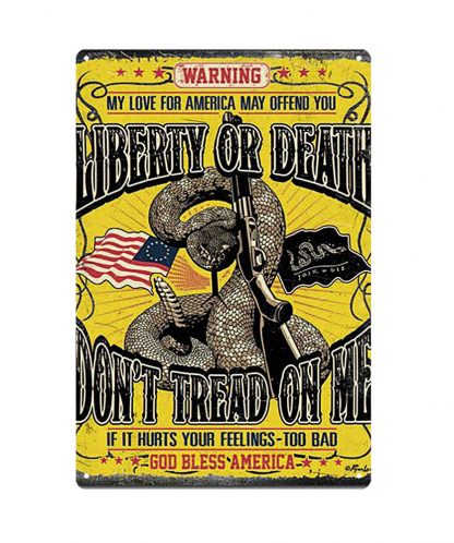 don’t tread on me liberty or death snake gun metal tin sign b85-8005 Metal Sign bedroom wall art home kitchen