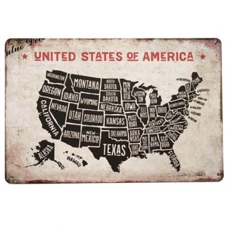 map of America metal tin sign b85-8087 Metal Sign America