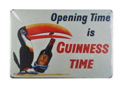 Opening Time is Guinness Time tin metal sign 0018a Beer Wine Liquor Guinness