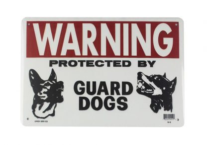 warning guard dogs tin metal sign 0087a Metal Sign Cottage Farm wall art