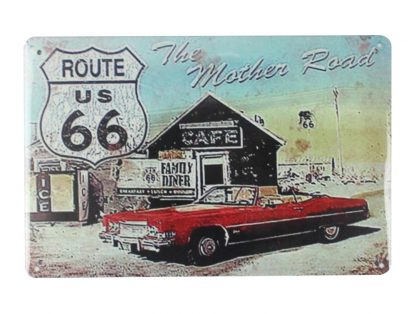 route 66 mother road tin metal sign 0092a Gas Oil Automotive cafe pub coffee shops metal wall art