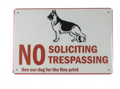 No soliciting trespassing tin metal sign 0144a Metal Sign decoration