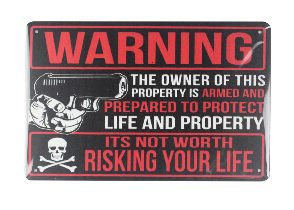 Warning Owner of Property is Armed 2nd Amendment Pro-Gun Rights Pistol metal sign 0185a Metal Sign 2nd Amendment Warning Owner of Property is Armed 2nd Amendment Pro-Gun Rights Pistol metal sign 0185a Metal Sign 2nd Amendment