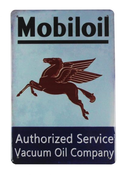 Mobil oil pegasus tin metal sign 0294a Gas Oil Automotive affordable home accessories