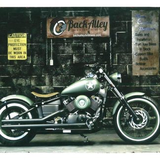back alley vintage motorcycle tin metal sign 0323a Gas Oil Automotive alley