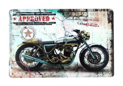 vintage motorcycle tin metal sign 0359a Gas Oil Automotive cheap garage ideas