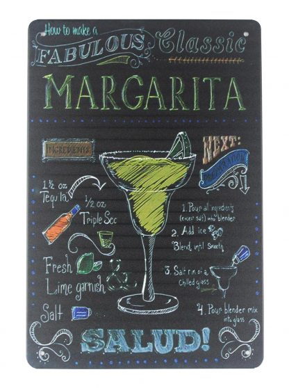 margarita salud drink plaque tin metal sign 0364a Beer Wine Liquor collectible wall decoration living room