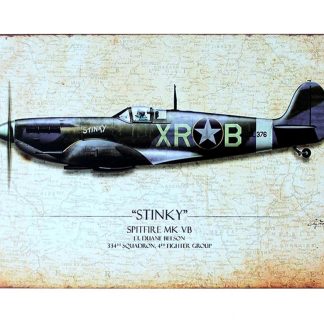 Stinky Spitfire MK VB Airplane Fighter tin metal sign 0371a Metal Sign Airplane