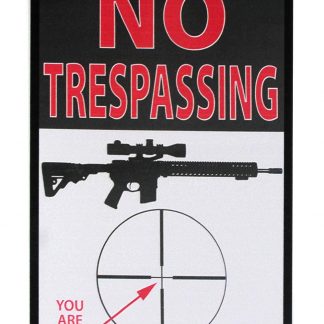 No trespassing gun tin metal sign 0375a Metal Sign external metal wall art