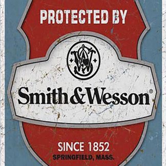 Protected by Smith & Wesson shield Revolver Manufacturer metal sign 0402a Metal Sign art and posters