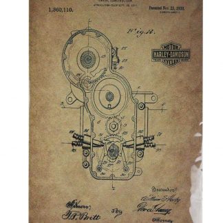 1920 engine patent Harley-davidson motorcycle tin metal sign 0417a Gas Oil Automotive 1920