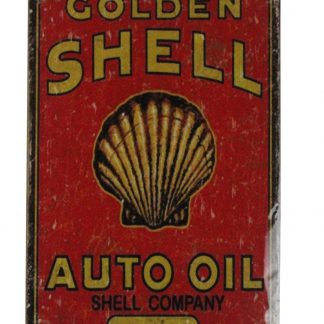 Golden Shell auto oil gas tin metal sign 0422a Gas Oil Automotive auto
