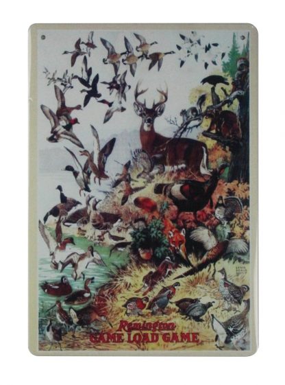 Remington Game Load Hunting Lodge Cabin tin metal sign 0434a Metal Sign artwork stores plaque