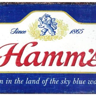 Hamm’s beer born in land of sky blue waters tin metal sign 0461a Beer Wine Liquor bedroom inspiration