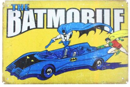 Batman Robin Batmobile tin metal sign 0463a Comics art and prints
