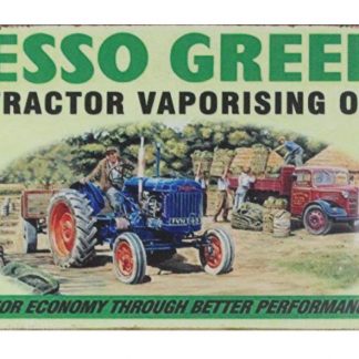 Esso Green tractor vaporising oil tin metal sign 0636a Gas Oil Automotive bedroom inspiration