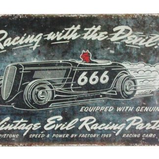 Racing With Devil Vintage Evil Racing Parts tin sign 0657a Metal Sign cheap artwork