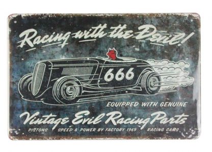 Racing With Devil Vintage Evil Racing Parts tin sign 0657a Metal Sign cheap artwork