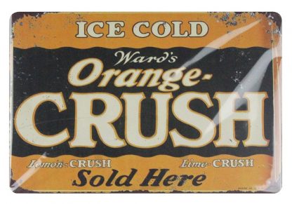 ward’s orange-crush soda pop bar kitchen tin metal sign 0662a Gas Oil Automotive bar