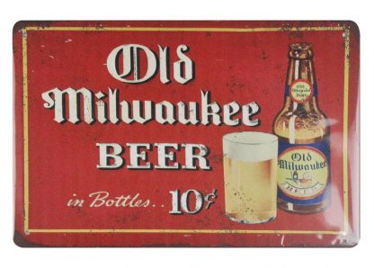 Old Milwaukee Beer pub bar tin metal sign 0671a Beer Wine Liquor bar
