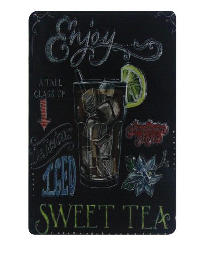 Enjoy iced sweet tea tin metal sign 0676a Metal Sign affordable art prints