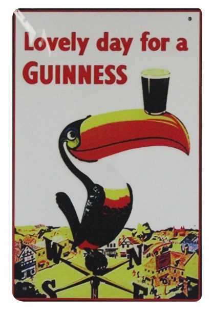 Lovely day for a Guinness tin metal sign 0696a Beer Wine Liquor a