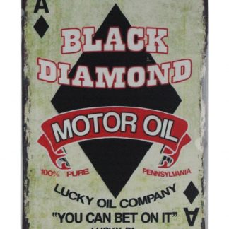 Black diamond motor oil lucky oil company metal sign 0734a Gas Oil Automotive black