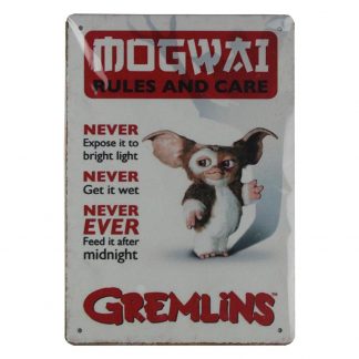 Gremlins Rules Mogwai Care Guidelines tin sign 0736a Metal Sign Care