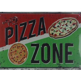 Pizza Zone tin metal sign 0737a Metal Sign fine art prints