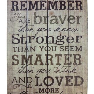 Always remember you are braver than you know metal sign 0763a Metal Sign always