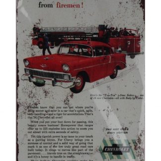 What you can learn about cars from firemen tin metal sign 0770a Metal Sign about