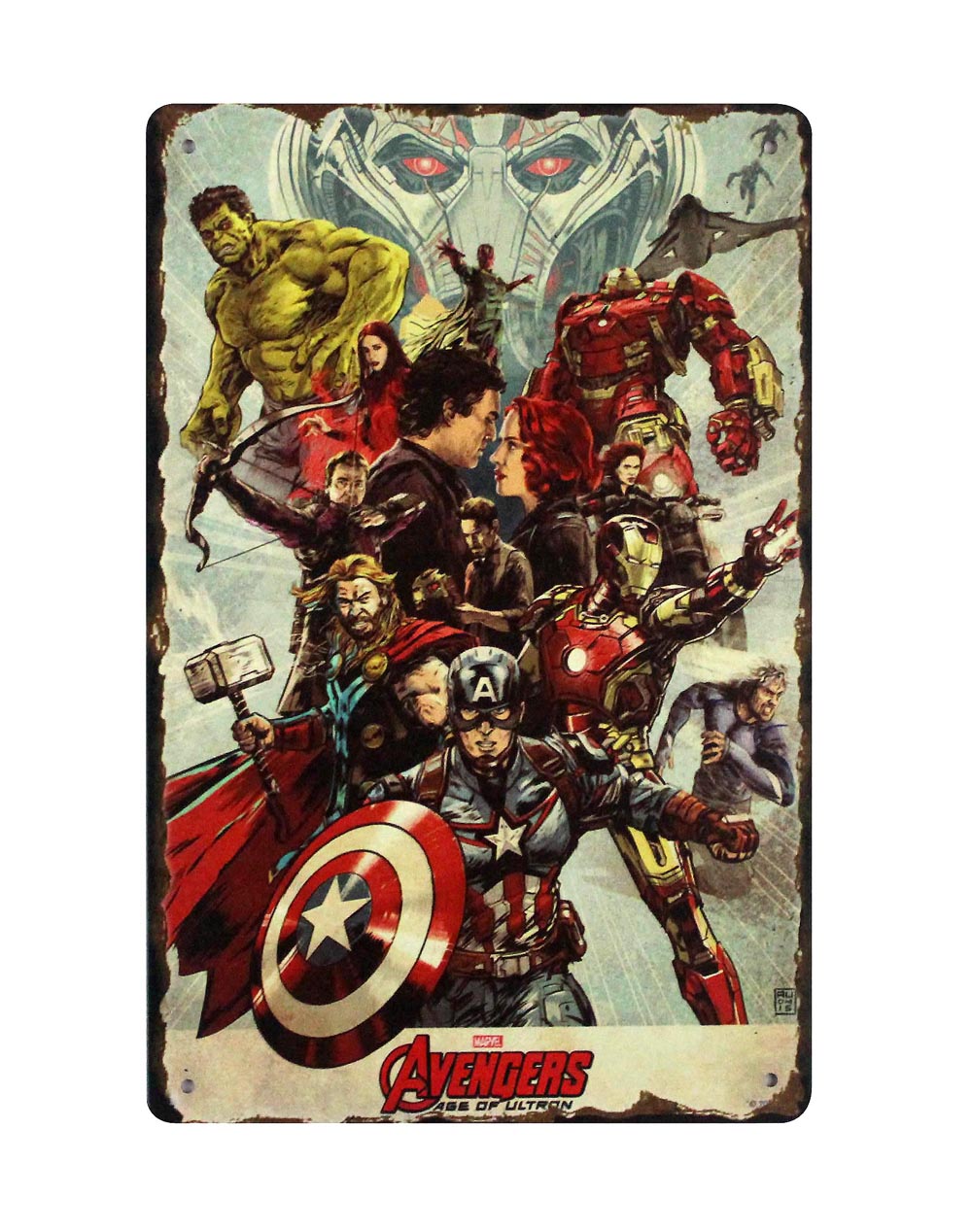 Avengers Ensemble Marvel comics tin metal sign 0803a Shopmetalsign