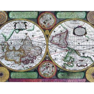 Historical 1665 atlas map world map tin metal sign 0833a Gas Oil Automotive 1665