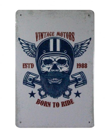 Vintage Motors born to ride biker tin metal sign 0840a Metal Sign auto shop cafe pub wall art