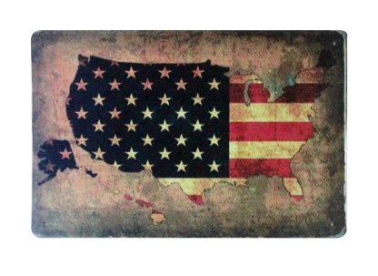 American map U.S. flag patriotic tin metal sign 0859a Metal Sign American