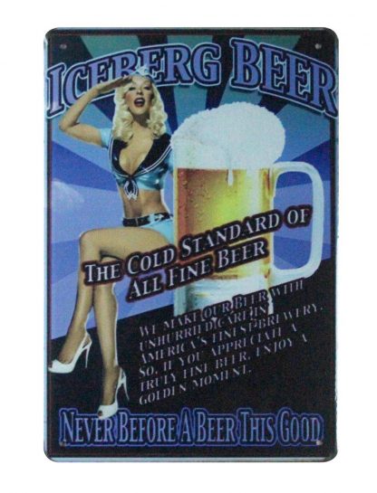 Icererg beer pin-up sexy girl tin metal sign 0862a Beer Wine Liquor beer