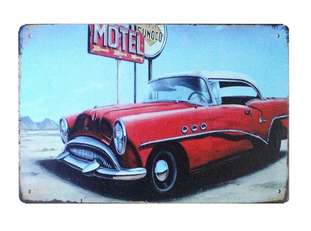 Motel old car travel tin metal sign 0883a Gas Oil Automotive bedroom theme ideas Motel old car travel tin metal sign 0883a Gas Oil Automotive bedroom theme ideas