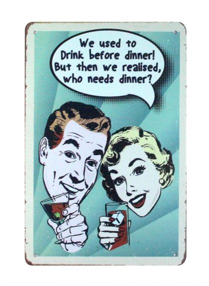 We used to drink before dinner beer wine bar tin metal sign 0890a Beer Wine Liquor advertising wall art