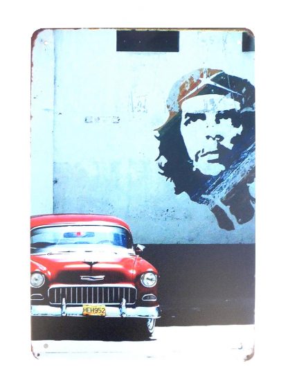 Che Guevara vintage car tin metal sign 0931a Metal Sign Che Guevara
