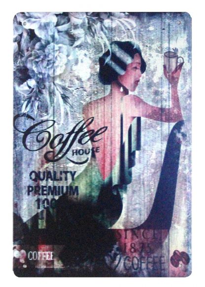 Coffee House Kitchen Cottage Farm tin metal sign 0964a Metal Sign back wall decoration