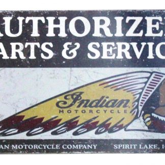 Authortized Parts Service Indian motorcycle metal sign 0975a Gas Oil Automotive Authortized