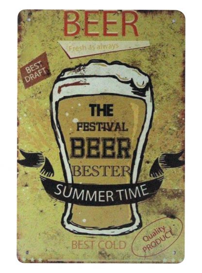 Festival Beer Bester Summer Time tin metal sign 1016a Beer Wine Liquor beer