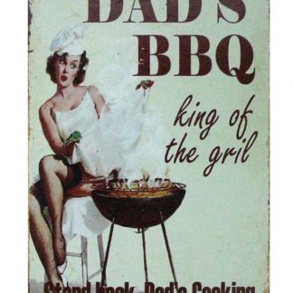 Dad’s BBQ pin up girl tin metal sign 1041a Metal Sign bar club outdoor plaques