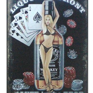 bar rules Whiskey Girl Liquor Up Front poker rear metal sign 1045a Metal Sign bar