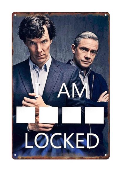 I am locked Sherlock metal tin sign b18-Sherlock-34 Metal Sign am